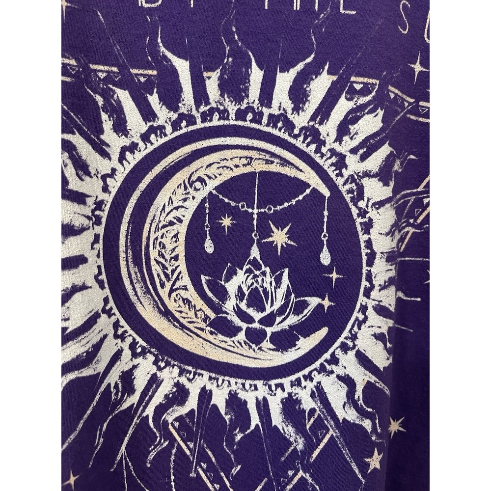 Celestial Purple Sun & Moon T-shirt Boho Hippie Witchy Grunge Size M/L - Picture 3 of 4